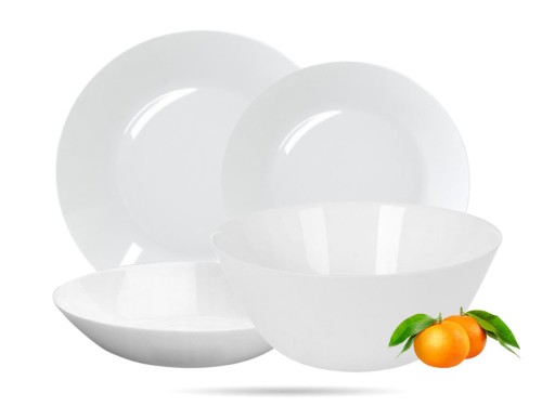 Serwis obiadowy z salaterką dla 12 osób 38 el biały Zelie ARCOPAL