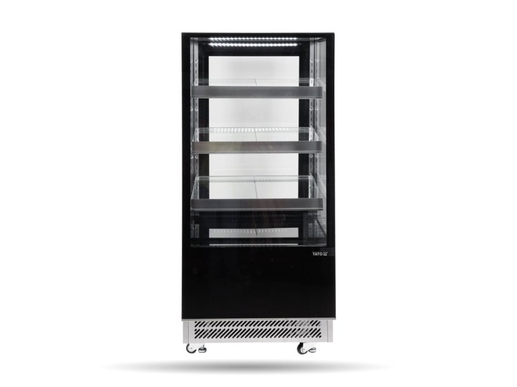 Witryna chłodnicza 300 L czarna 65x80x144 cm YATO