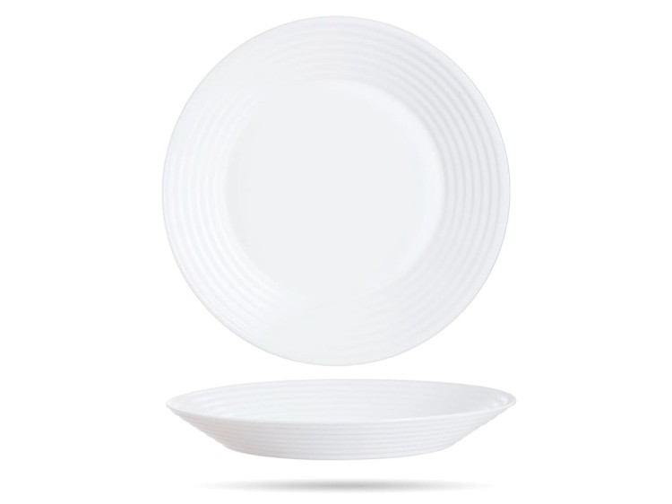 Serwis kawowo obiadowy dla 6 os 38 el czarno - biały Harena LUMINARC