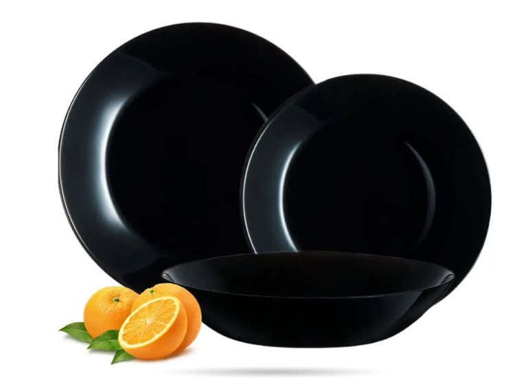 Serwis obiadowy dla 6 osób 18 el czarny Zelie ARCOPAL