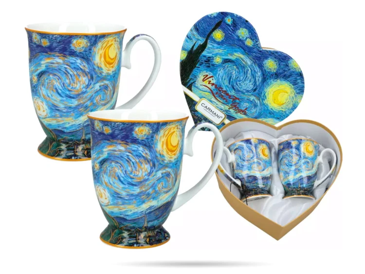 Kubki w sercu prezent 280 ml Gwiaździsta noc Van Gogh CARMANI