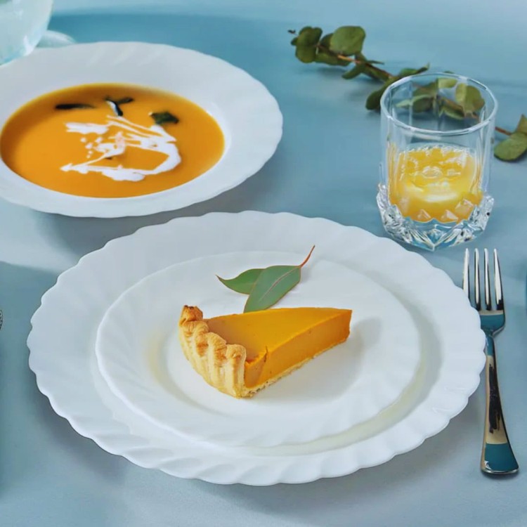 Serwis obiadowy z dużą salaterką 6 os 19 el biały Trianon LUMINARC