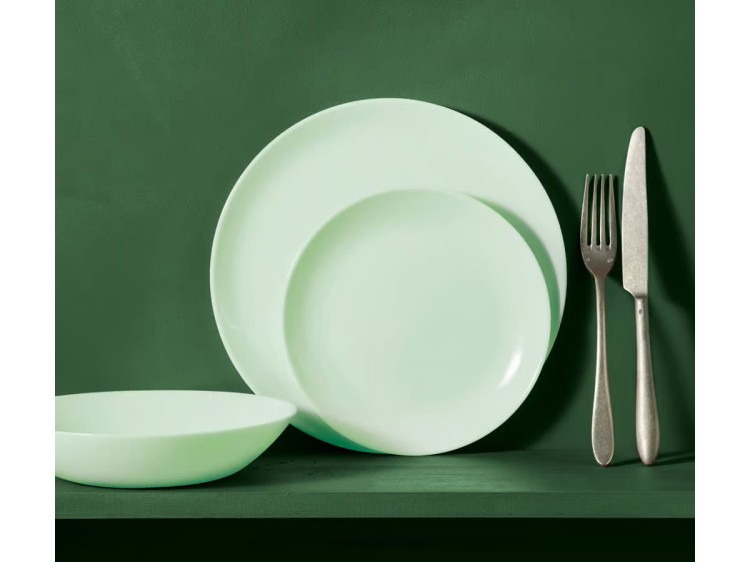 Serwis obiadowy dla 6 os 18 elementów zielony Paradise Green Diwali LUMINARC