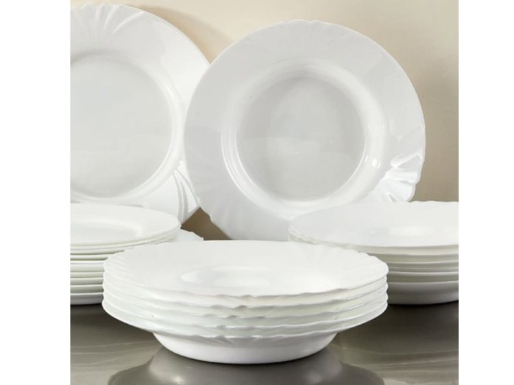 Serwis obiadowy dla 18 os 54 elementów biały Cadix LUMINARC