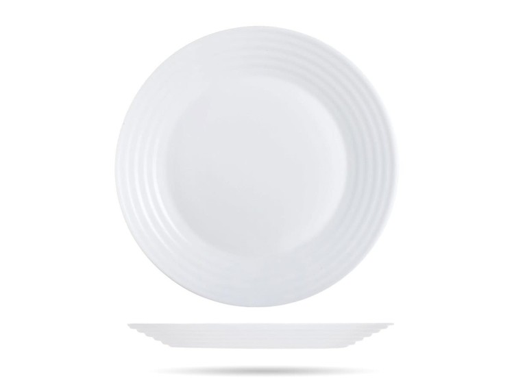 Serwis kawowo obiadowy dla 6 os 38 el czarno - biały Harena LUMINARC