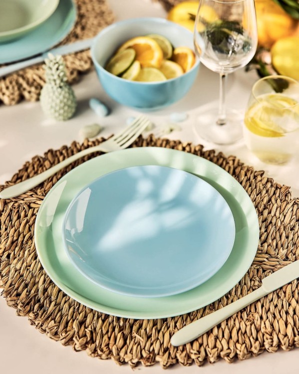 Serwis obiadowy salaterka dla 6 os niebieski Paradise Blue Diwali LUMINARC
