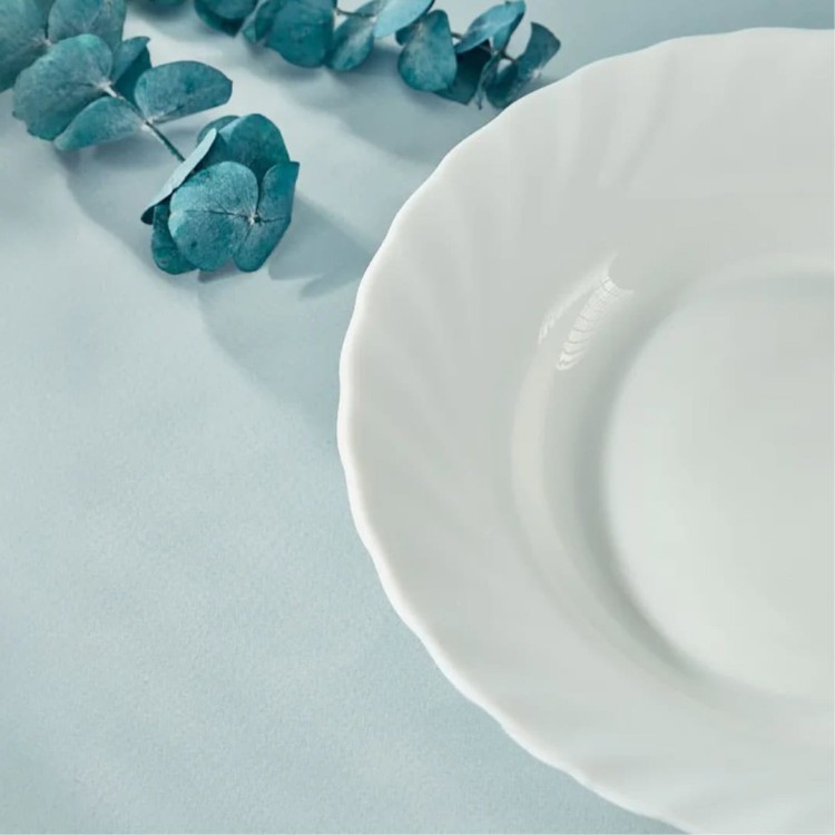 Serwis obiadowy z dużą salaterką 6 os 19 el biały Trianon LUMINARC