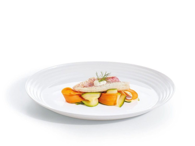 Serwis kawowo obiadowy dla 6 os 38 el czarno - biały Harena LUMINARC