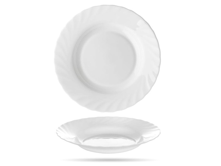 Serwis obiadowy z dużą salaterką 6 os 19 el biały Trianon LUMINARC