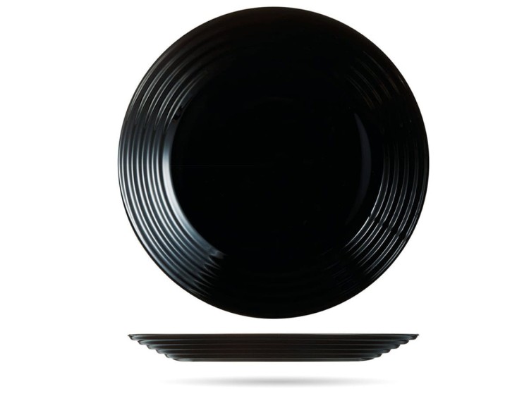 Serwis kawowo obiadowy dla 6 os 38 el czarno - biały Harena LUMINARC