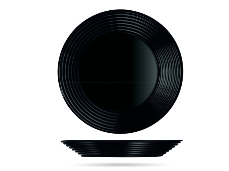 Serwis kawowo obiadowy dla 6 os 38 el czarno - biały Harena LUMINARC