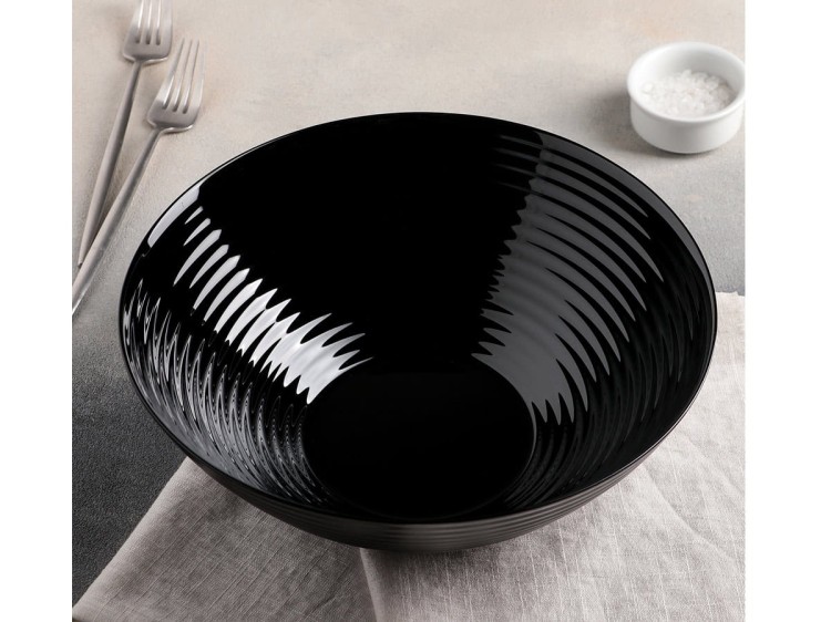 Serwis kawowo obiadowy dla 6 os 38 el czarno - biały Harena LUMINARC