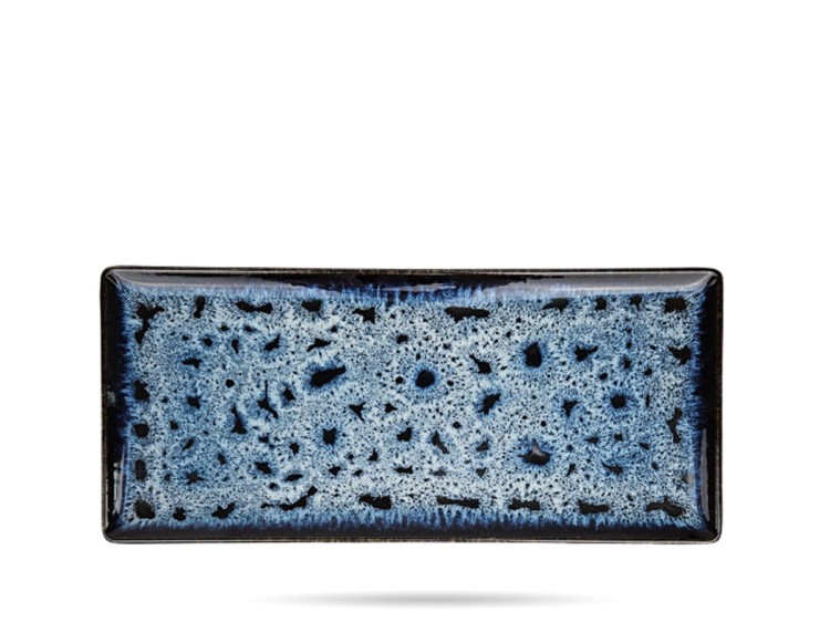 Talerz półmisek prostokątny 29,5 x 13 cm niebieski ceramika Cosmos LUBIANA