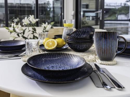 Kubek do kawy herbaty 350 ml niebieski ceramika Cosmos LUBIANA