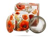 Kubek baryłka z zaparzaczem maki polne 430 ml porcelana prezent DUO