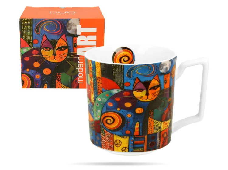 Kubek kot Modern 450 ml porcelana na prezent DUO