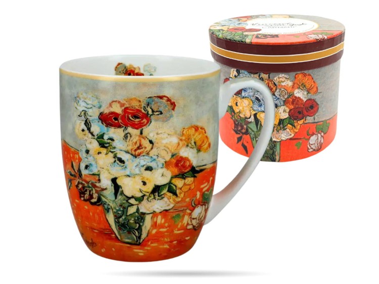 Kubek Camio 400 ml Van Gogh Róże porcelana CARMANI