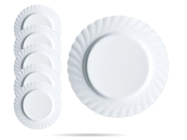 Talerz deserowy 19,5 cm płytki biały zestaw 6 szt Trianon LUMINARC