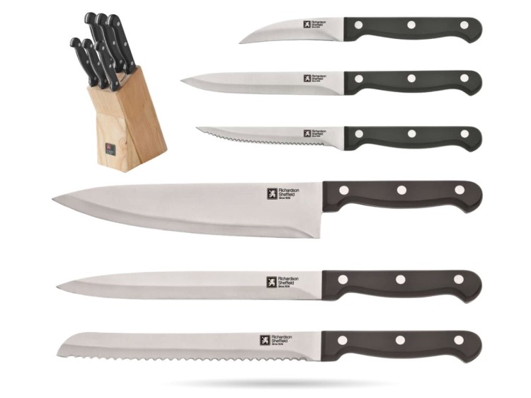 Noże kuchenne w drewnianym bloku 6 noży Artisan RICHARDSON SHEFFIELD