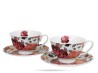 Filiżanki w kwiaty 250 ml 2 filiżanki ze spodkami róże Royal porcelana DUO
