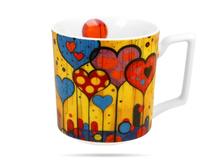 Kubek serca Modern 450 ml porcelana na prezent DUO