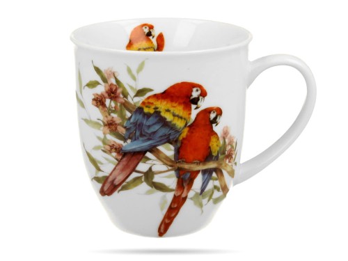 Kubek ptaki papugi 400 ml Ptasi świat porcelana prezentowa DUO