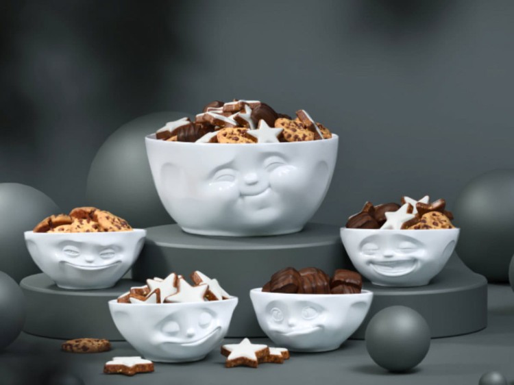 Zabawna salaterka miska 2,6 L żująca buźka porcelana Tassen 58PRODUCTS