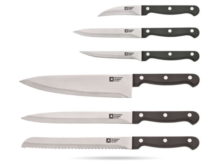 Noże kuchenne w drewnianym bloku 6 noży Artisan RICHARDSON SHEFFIELD