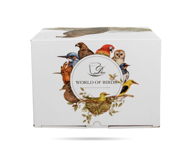 Kubek ptaki papugi 400 ml Ptasi świat porcelana prezentowa DUO