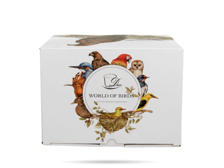 Kubek ptaki rudziki 400 ml Ptasi świat porcelana prezentowa DUO