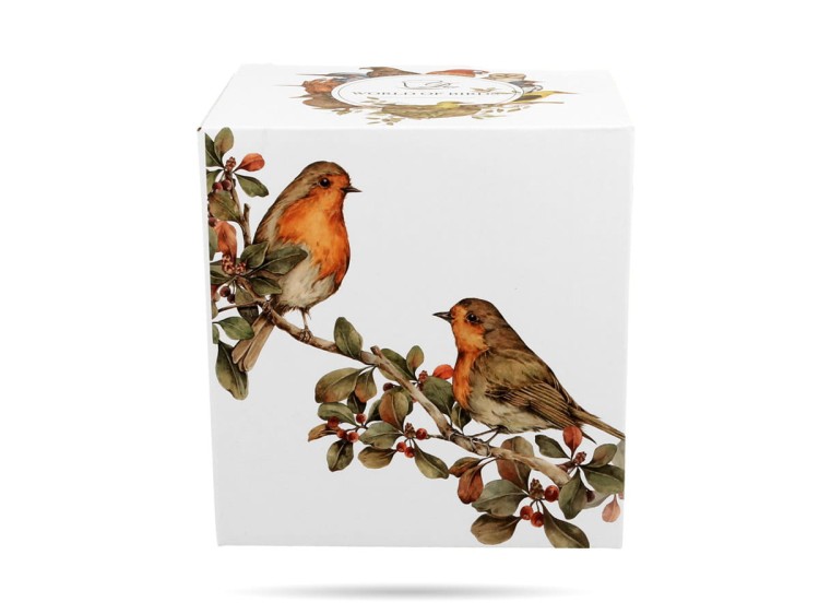 Kubek z zaparzaczem ptaki rudziki 400 ml Ptasi świat porcelana prezent DUO