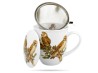 Kubek z zaparzaczem ptaki sowy 400 ml Ptasi świat porcelana prezent DUO