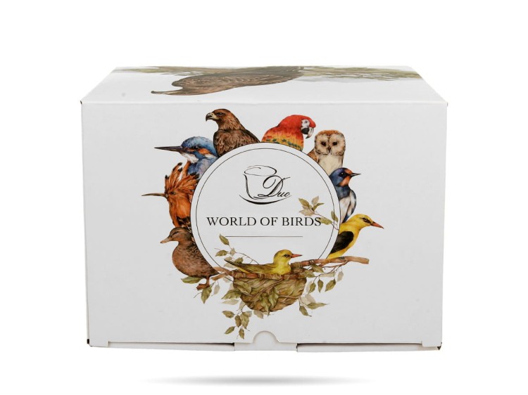 Kubek ptaki paw 400 ml Ptasi świat porcelana prezentowa DUO