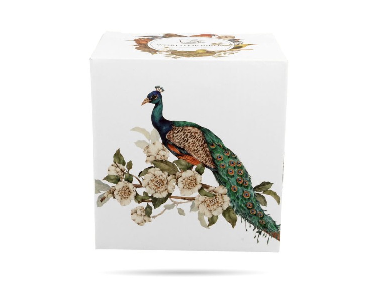 Kubek z zaparzaczem ptaki paw 400 ml Ptasi świat porcelana prezent DUO