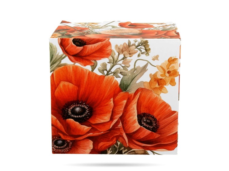 Kubek baryłka z zaparzaczem maki polne 430 ml porcelana prezent DUO