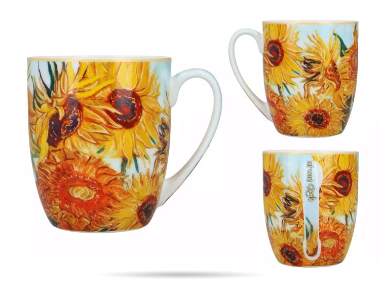 Kubek Camio 400 ml Van Gogh Słoneczniki porcelana CARMANI