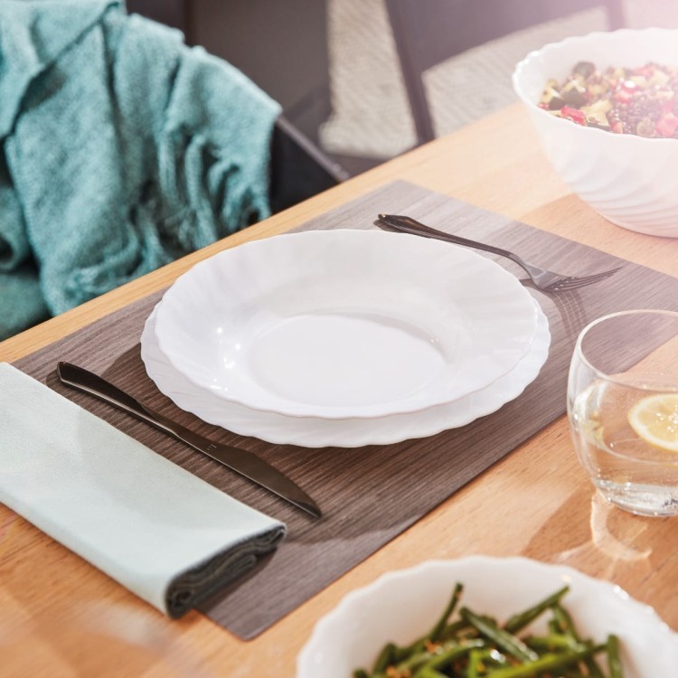 Talerz deserowy 15,5 cm płytki biały zestaw 6 szt Trianon LUMINARC