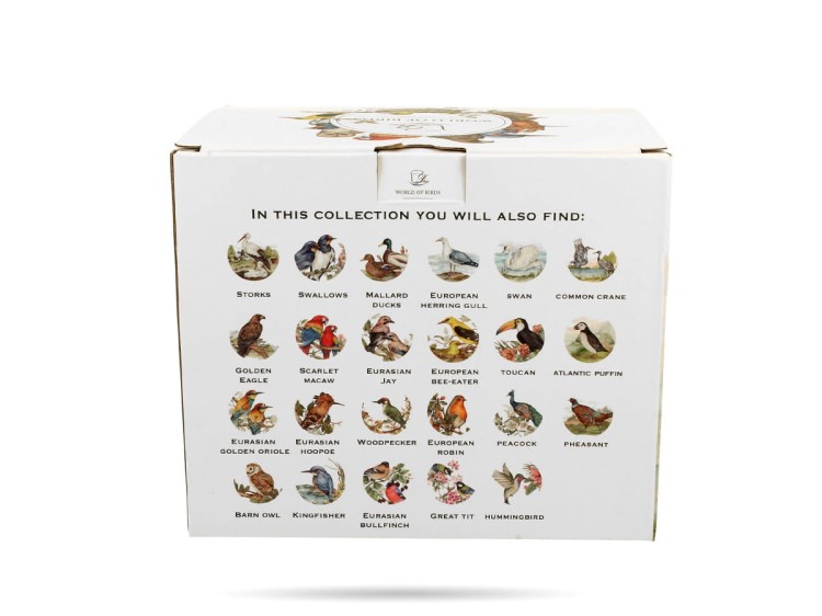 Kubek z zaparzaczem ptaki paw 400 ml Ptasi świat porcelana prezent DUO