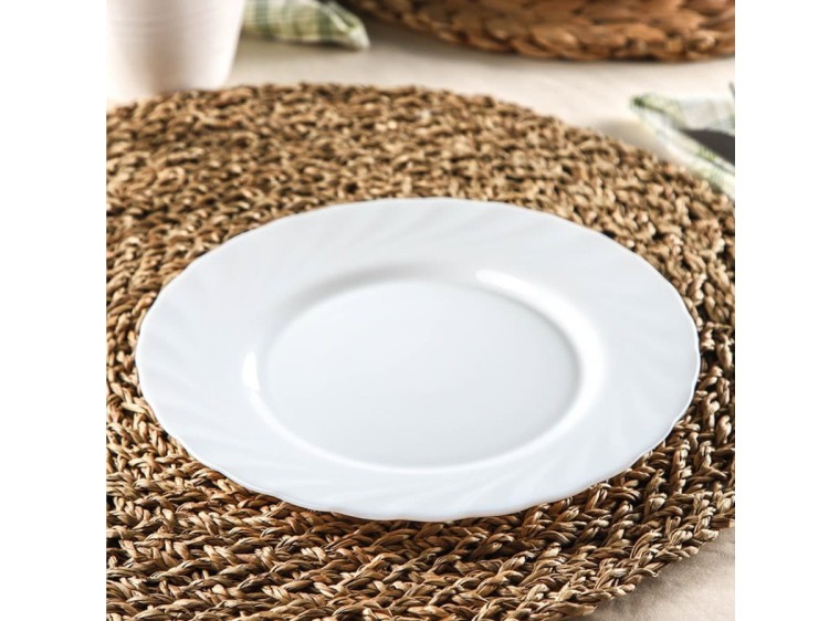 Talerz deserowy 15,5 cm płytki biały zestaw 6 szt Trianon LUMINARC