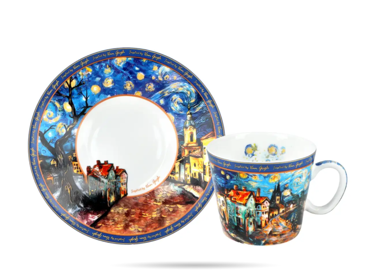 Filizanka espresso - Domy  Inspirowana malarstwem V. Van Gogh CARMANI (4).png