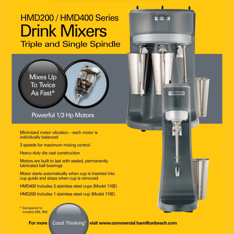 Mikser pojedynczy, koktajler do frappe koktaji i shake mlecznych HMD200R-CE ,Hamilton Beach Commercial