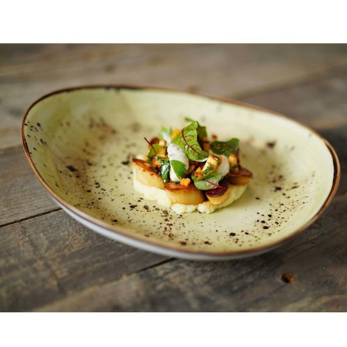 Talerz o organicznym kształcie Olive 350x210 mm