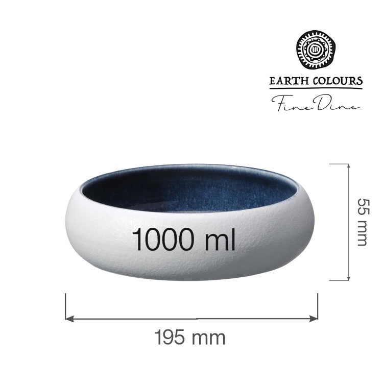 Miska Goro White Blue 195 mm, 1000 ml