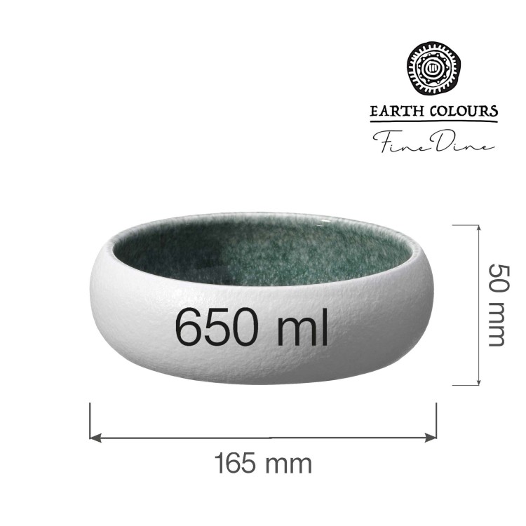 Miska Goro White Green 165 mm, 650 ml