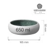Miska Goro White Green 165 mm, 650 ml