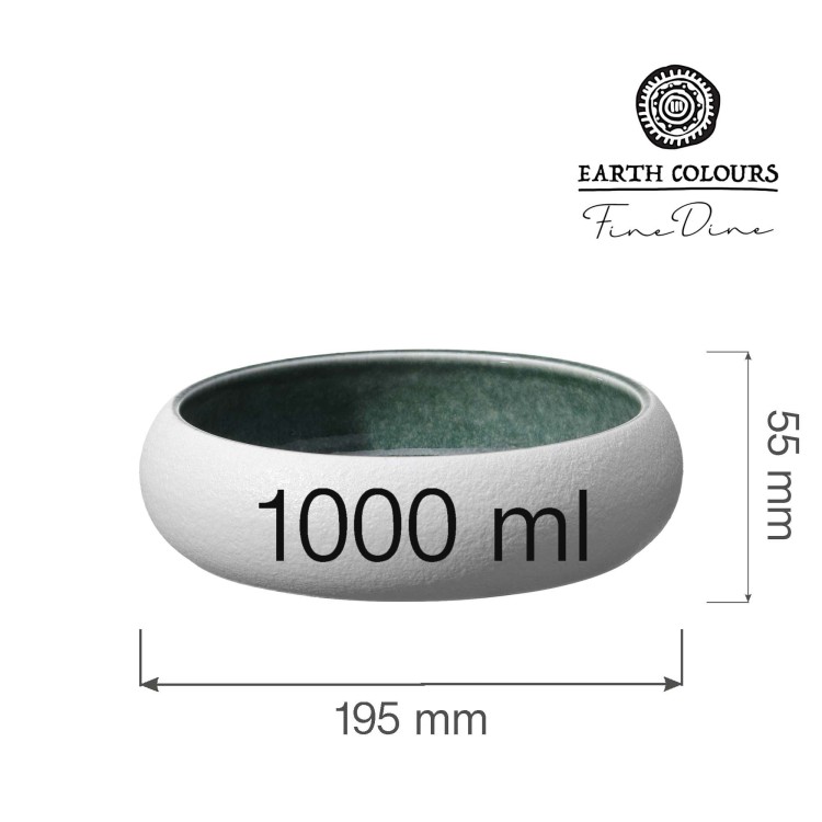 Miska Goro White Green 195 mm, 1000 ml