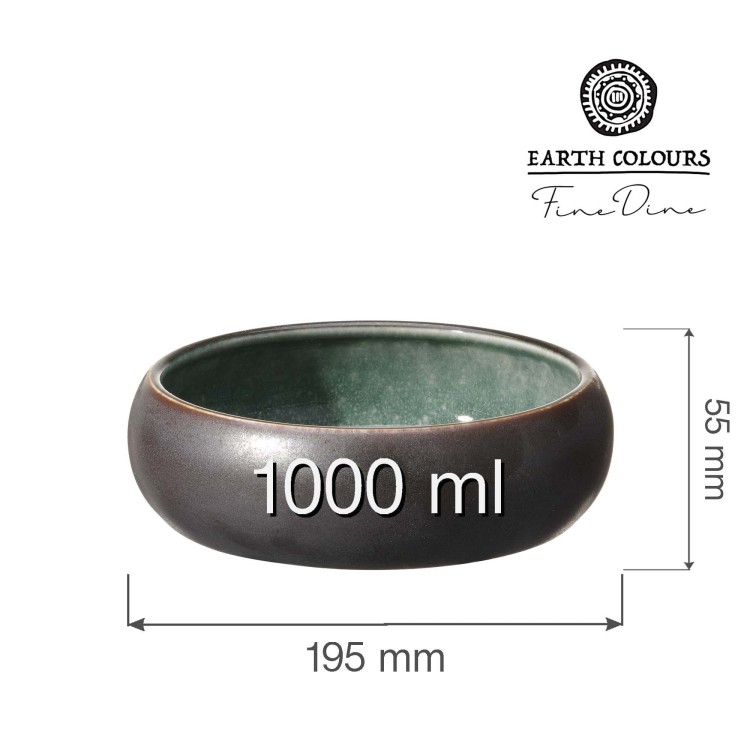 Miska Goro Brown Green 195mm, 1000 ml