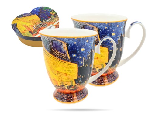Kubki w sercu Van Gogh Tarasy 300 ml 2 szt porcelana na prezent CARMANI