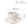 Filiżanka elegancka ze spodkiem do kawy i herbaty Crema 230 ml