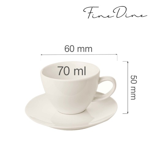 Filiżanka elegancka ze spodkiem do espresso Crema 70 ml